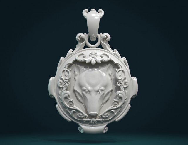 wolf pendant ii 3D Print Model .c4d .max .obj .3ds .fbx .stl .blend 