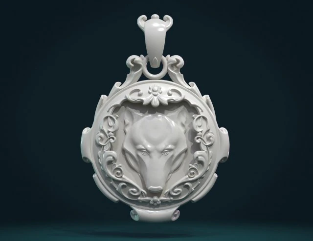 wolf pendant ii 3D Print Model .c4d .max .obj .3ds .fbx .stl .blend