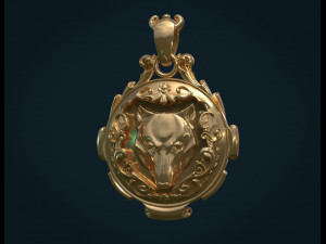 wolf pendant ii 3D Print Model