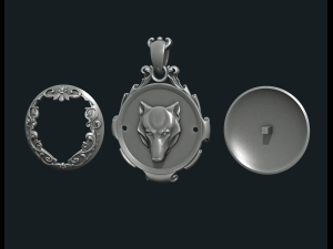 wolf pendant ii 3D Print Model