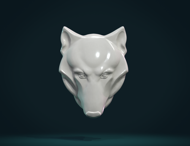 wolf head relief 3D Print Model .c4d .max .obj .3ds .fbx .stl .blend