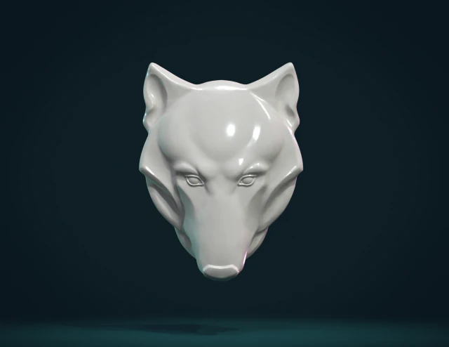 wolf head relief 3D Print Model .c4d .max .obj .3ds .fbx .stl .blend