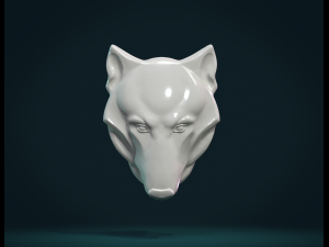 wolf head relief 3D प्रिंट मॉडल