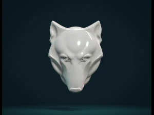 wolf head relief 3D Print Model