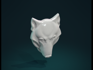 wolf head relief 3D Print Model