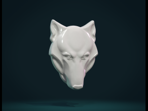 wolf head relief 3D Print Model