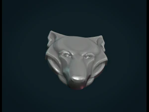 wolf head relief 3D Print Model
