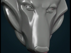wolf head relief 3D Print Model