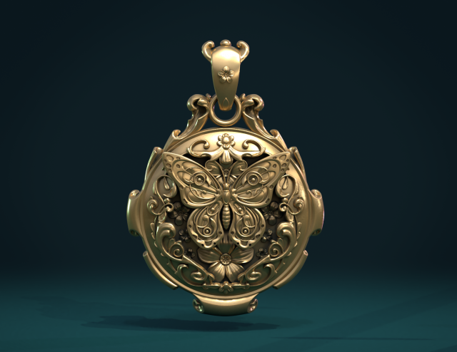 butterfly pendant ii 3D Print Model .c4d .max .obj .3ds .fbx .stl .blend 