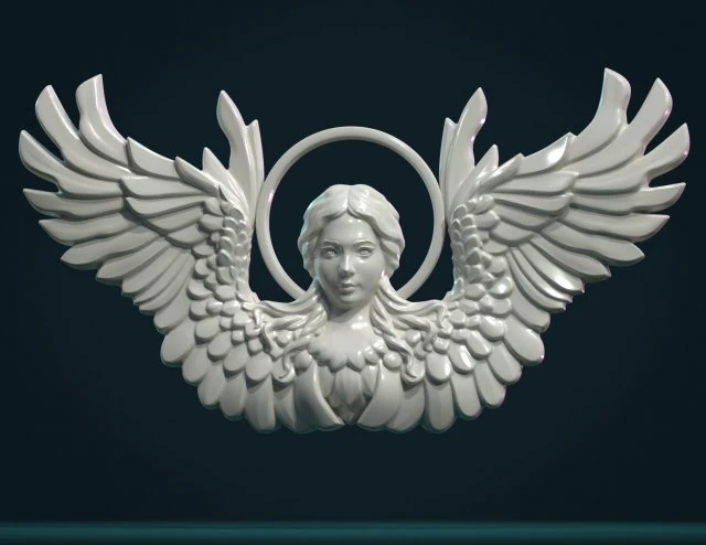 angel relief 3D Print Model .c4d .max .obj .3ds .fbx .stl .blend 