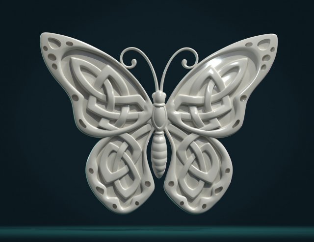 celtic butterfly 3D प्रिंट मॉडल .c4d .max .obj .3ds .fbx .stl .blend 