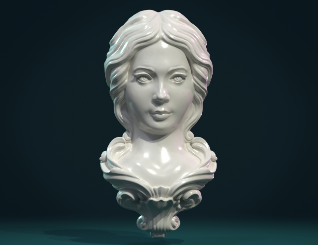 Female face mascaron Modèles 3D en vedette .c4d .max .obj .3ds .fbx .stl .blend 