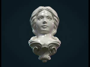 Female face mascaron Modèles 3D en vedette