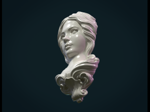Female face mascaron Modèles 3D en vedette