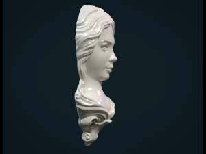 Female face mascaron Modèles 3D en vedette