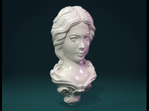 Female face mascaron Modèles 3D en vedette