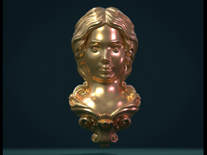 Female face mascaron Modèles 3D en vedette