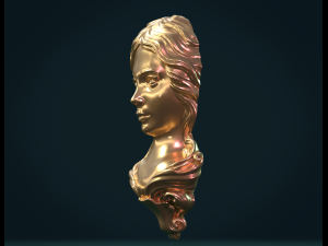 Female face mascaron Modèles 3D en vedette