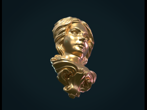 Female face mascaron Modèles 3D en vedette