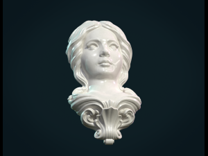 Female face mascaron Modèles 3D en vedette