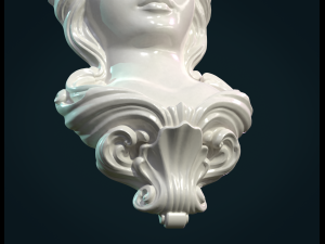 Female face mascaron Modèles 3D en vedette