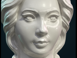 Female face mascaron Modèles 3D en vedette