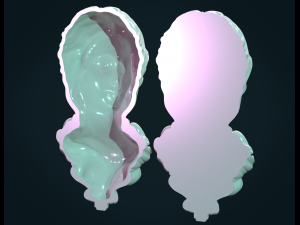 Female face mascaron Modèles 3D en vedette