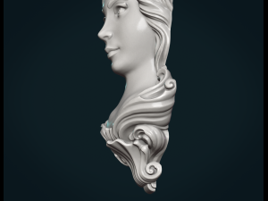 Female face mascaron Modèles 3D en vedette