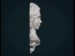 Female face mascaron Modèles 3D en vedette