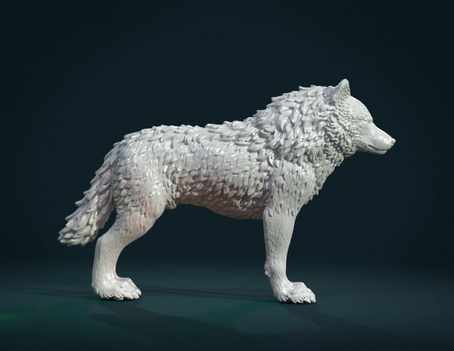 wolf iv 3D Baskı Modeli .c4d .max .obj .3ds .fbx .stl .blend 