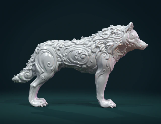 wonderful wolf 3D Print Model .c4d .max .obj .3ds .fbx .stl .blend 