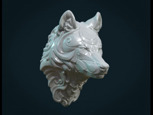 stylized wolf head Modèles 3D en vedette