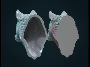 stylized wolf head 3Dプリントモデル
