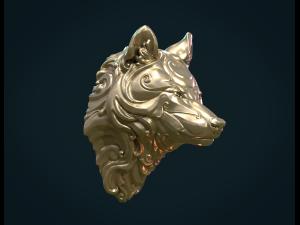 stylized wolf head 3Dプリントモデル