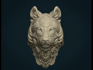 stylized wolf head 3Dプリントモデル