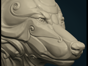 stylized wolf head 3Dプリントモデル