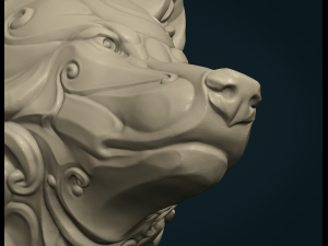 stylized wolf head 3Dプリントモデル