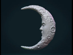 얼굴이 있는 초승달 3D 프린트 모델