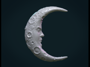 crescent with face 3Dプリントモデル