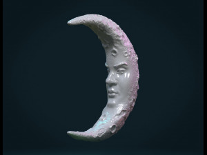 crescent with face 3Dプリントモデル