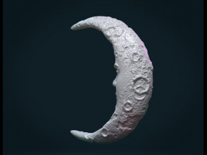 crescent with face 3Dプリントモデル