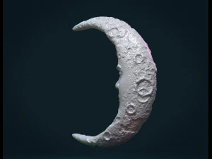 crescent with face 3D Print Model