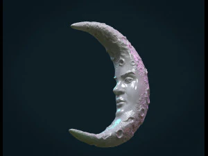crescent with face 3D Print Model
