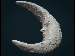 crescent with face 3Dプリントモデル