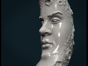 crescent with face 3Dプリントモデル