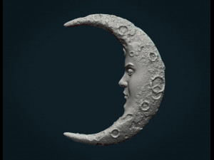crescent with face 3Dプリントモデル