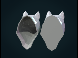 low poly wolf head Modelo de Impressão 3D