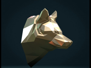 low poly wolf head Modelo de Impressão 3D