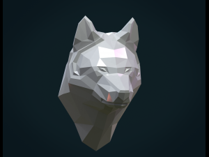 low poly wolf head Modelo de Impressão 3D