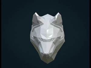 low poly wolf head Modelo de Impressão 3D